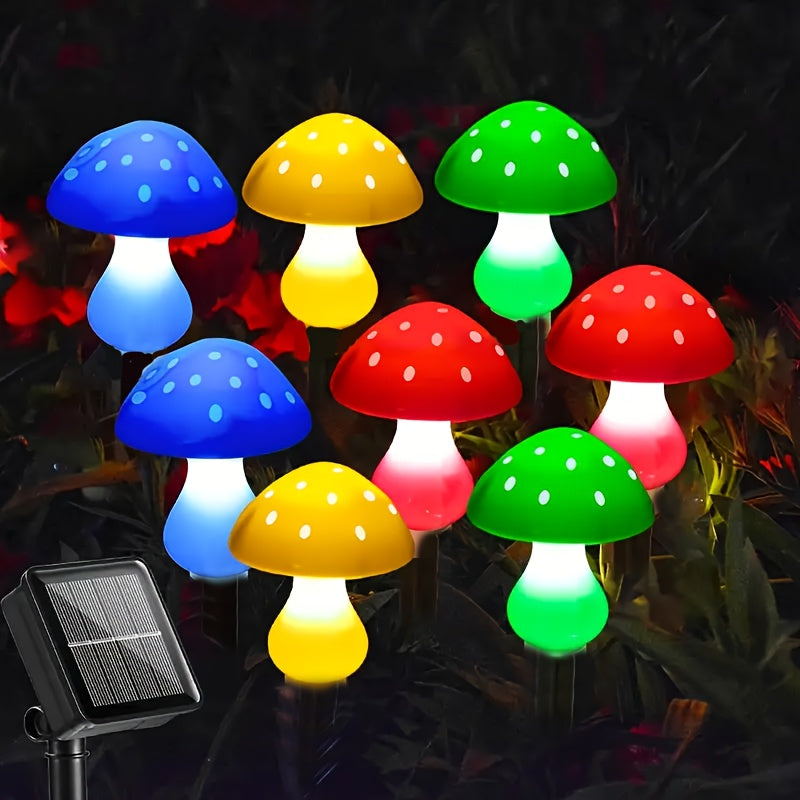 8LED luz solar de jardín tipo champiñón, 8 modos de iluminación para exteriores, ideal para patio, terraza, pasillos y paisajismo, perfecta para bodas, Navidad, Día de la Independencia, fiestas y decoraciones