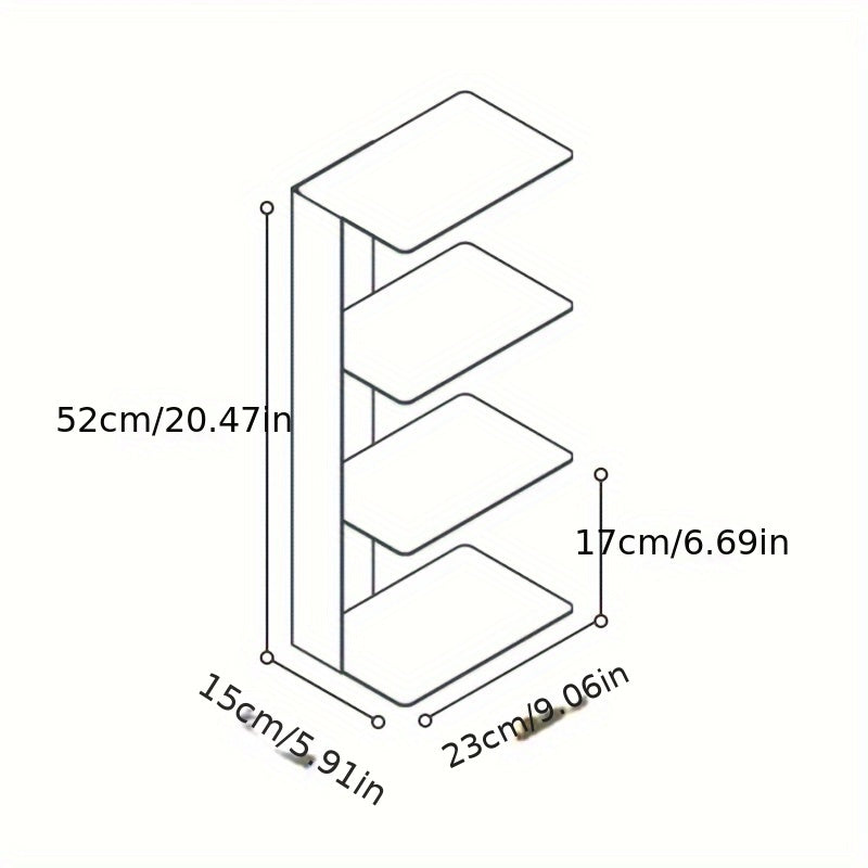 Estantería de Esquina Montada en la Pared de Metal Blanco de 3 Niveles - Ahorra Espacio, No Requiere Montaje, Duradera y Elegante para Sala de Estar, Dormitorio o Oficina, Decoraciones de Estantería