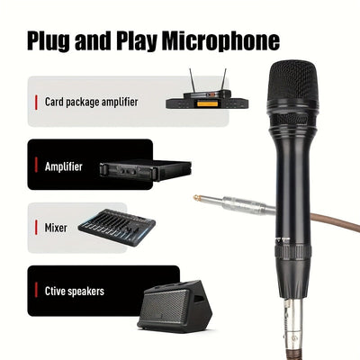 Micrófono dinámico de metal con cable de 5 metros, profesional, de mano, en forma de corazón, de un solo sentido, con interruptor, cable de 5 metros, para actuaciones en vivo y grabaciones, KTV.