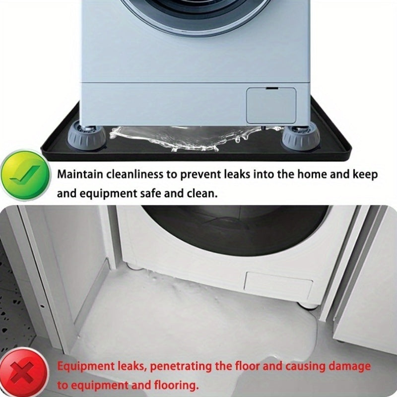 Almohadilla de lavadora de plástico de silicona con 4 bases elevadas para limpiar debajo, protector de suelo antideslizante, bandeja de refrigerador antiofusión, almohadilla de secadora multifuncional duradera, lavadora de vino para mini refrigerador, ma