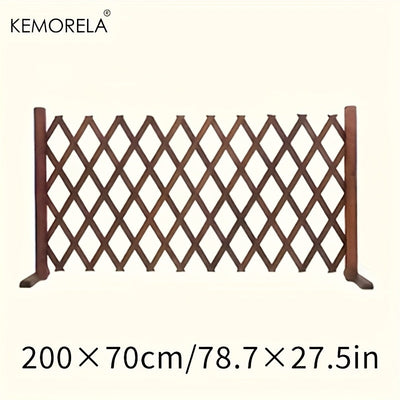 Valla Retráctil de Madera para Exteriores - Puerta Segura Anticorrosión y Resistente, Compatible con Puertas, Decorativa para Jardín, Patio o Cercado para Mascotas, Diseño Rústico en Madera Natural, Ideal para Amantes del Jardín, Separador de Espacios, B