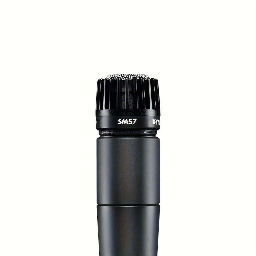 Microfono Profesional SM57 - Micrófono de Mano con Patrón de Captación en Forma de Corazón, Reducción de Ruido, para Estudio, Escenario y Karaoke - Compatible con Interfases/Mezcladores (Conector 6.35mm, Sin Batería) - Ideal para Vocalistas, Músicos, Pod