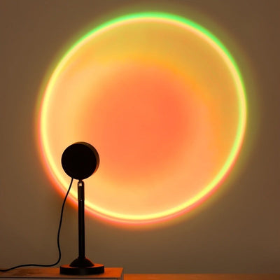 Linterna de Proyección de Atardecer con 16 Cambios de Color LED y Base Giratoria de 180° - Luz Ambiental para Dormitorio, Sala de Estar, Control Remoto, Iluminación Romántica USB, Lámpara de Mesa para Ambiente, Control sin varillas