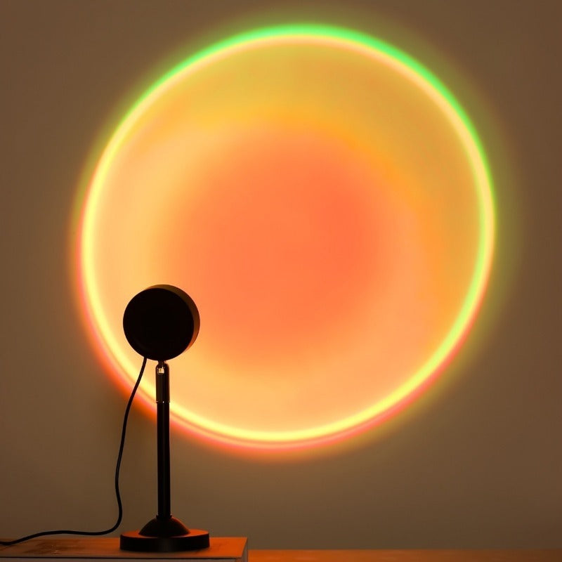 Linterna de Proyección de Atardecer con 16 Cambios de Color LED y Base Giratoria de 180° - Luz Ambiental para Dormitorio, Sala de Estar, Control Remoto, Iluminación Romántica USB, Lámpara de Mesa para Ambiente, Control sin varillas