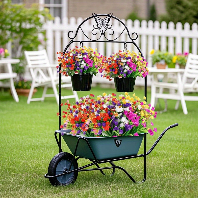 329 Flores Artificiales de Hierba Primaveral Resistentes al UV - Hortensias Plásticas Multicolores para Jardín, Alféizar y Decoración del Hogar - Uso Interior/Exterior, Ideales para Bodas, Compromisos, Pascua, Día de la Madre, San Patricio y Otras Celebr