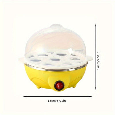Vaporera Americana con Apagado Automático, Cocina de Huevos Multifuncional para el Hogar, Hacedor de Huevos Escalfados y Revueltos Pequeño, Máquina de Desayuno, 1pc Fácil de Usar con Función de Cierre Automático - Acero Inoxidable y PP Grado Alimenticio,