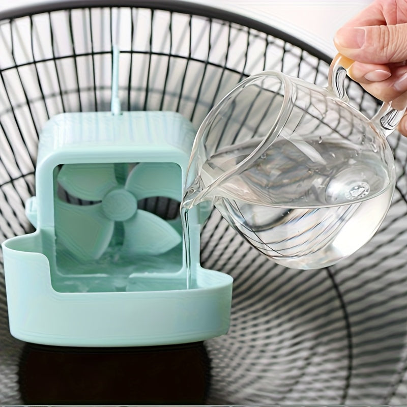 Ventilador Colgante Portátil Refrescante - Enfriamiento Instantáneo sin Electricidad con Cubitos de Hielo y Agua, Diseño Duradero en Plástico para Hogar y Oficina, Azul & Amarillo, Alivio del Calor Veraniego, Diseño de Dos Niveles, Funcionamiento No Eléc