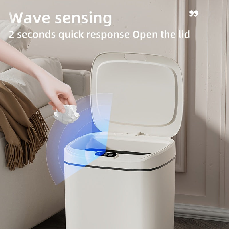 Basurero Inteligente con Cierre Silencioso - A Prueba de Olores, Varias Capacidad 12.0 L/14.01 L/16.01 L Adecuado para Cocina, Baño, Sala de Estar, Oficina - Alimentación por Pilas AA, Calificación Alta: IPX-5