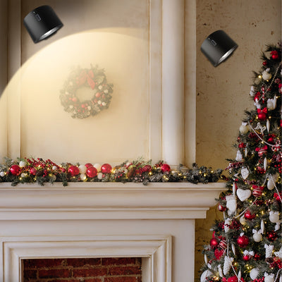 Apliques de pared LED festivos: 1/2 juego, regulables, 3 temperaturas de color, control remoto, rotación 360°, carga USB, ideales para decoración navideña, perfectos como regalo de Navidad, oficina, habitación, hotel, fiesta o restaurante