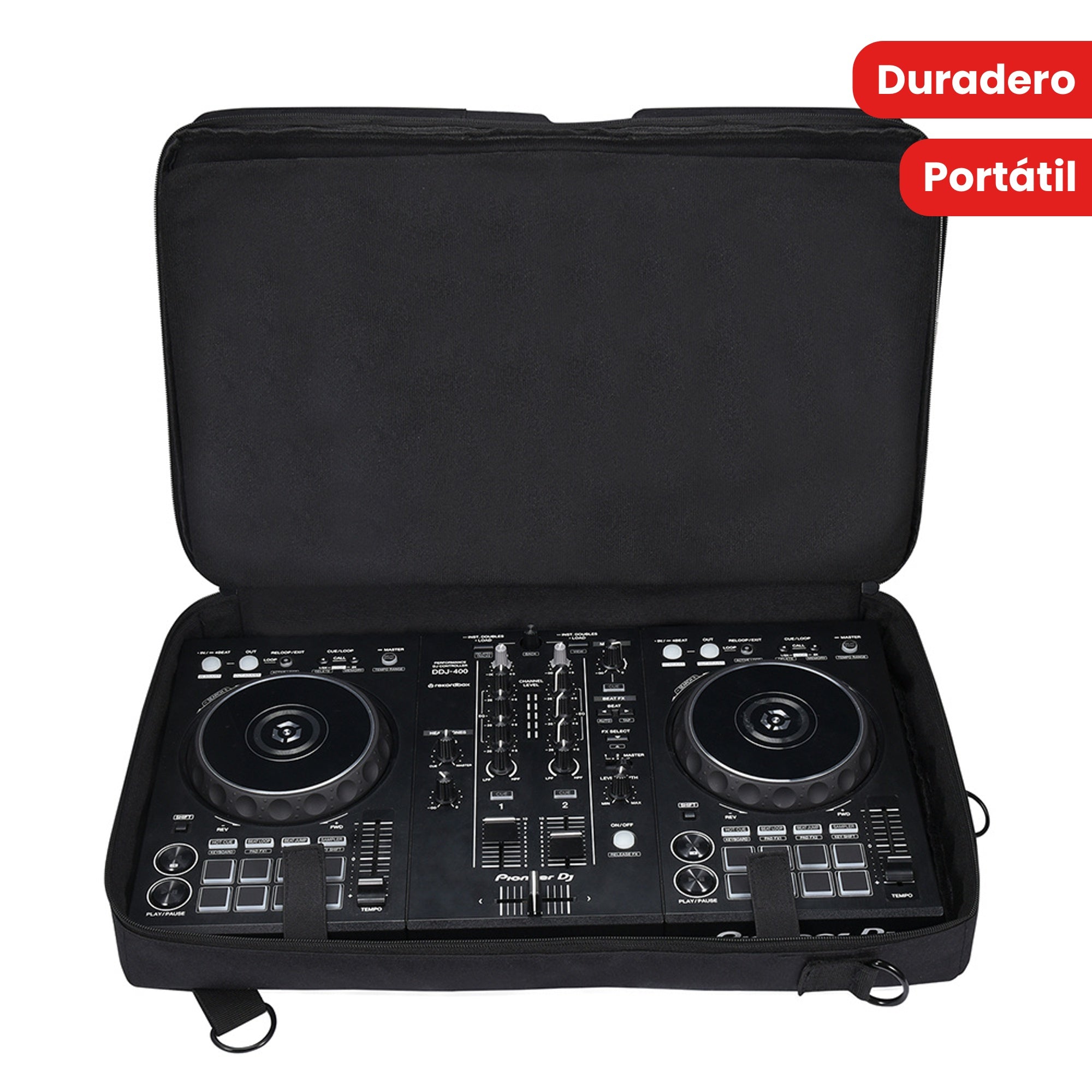 Estuche de transporte para controlador de DJ multifuncional con correa de hombro ajustable, bolsa organizadora de cables de viaje portátil de poliéster duradero.