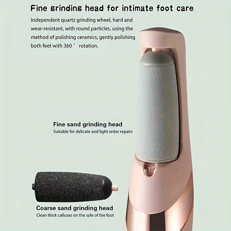 Extracción automática de pies eléctrica, batería de litio recargable, carga USB, plástico - Herramienta profesional de pedicura para pies suaves, regalo ideal para vacaciones, artículo de regalo de vacaciones | Cuidado de pies minimalista | Grind de pies