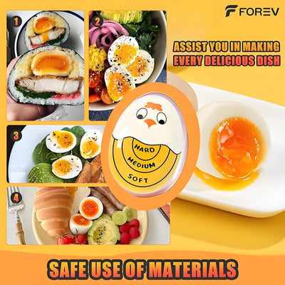 1 pieza de temporizador de huevo Kawaii y soporte de huevo cocido - Divertido gadget de cocina reutilizable sin batería con diseño de dibujos animados lindo, perfecto para huevos cocidos blandos y duros, camping, viajes, regalos de Día de la Madre, gradu