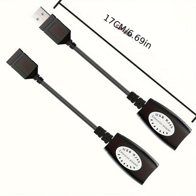 Adaptador USB a Cat5 - Extensor USB 2.0 Sobre RJ45 Ethernet, Compatible con Cables Cat5/Cat5e/Cat6/Cat7/Cat8