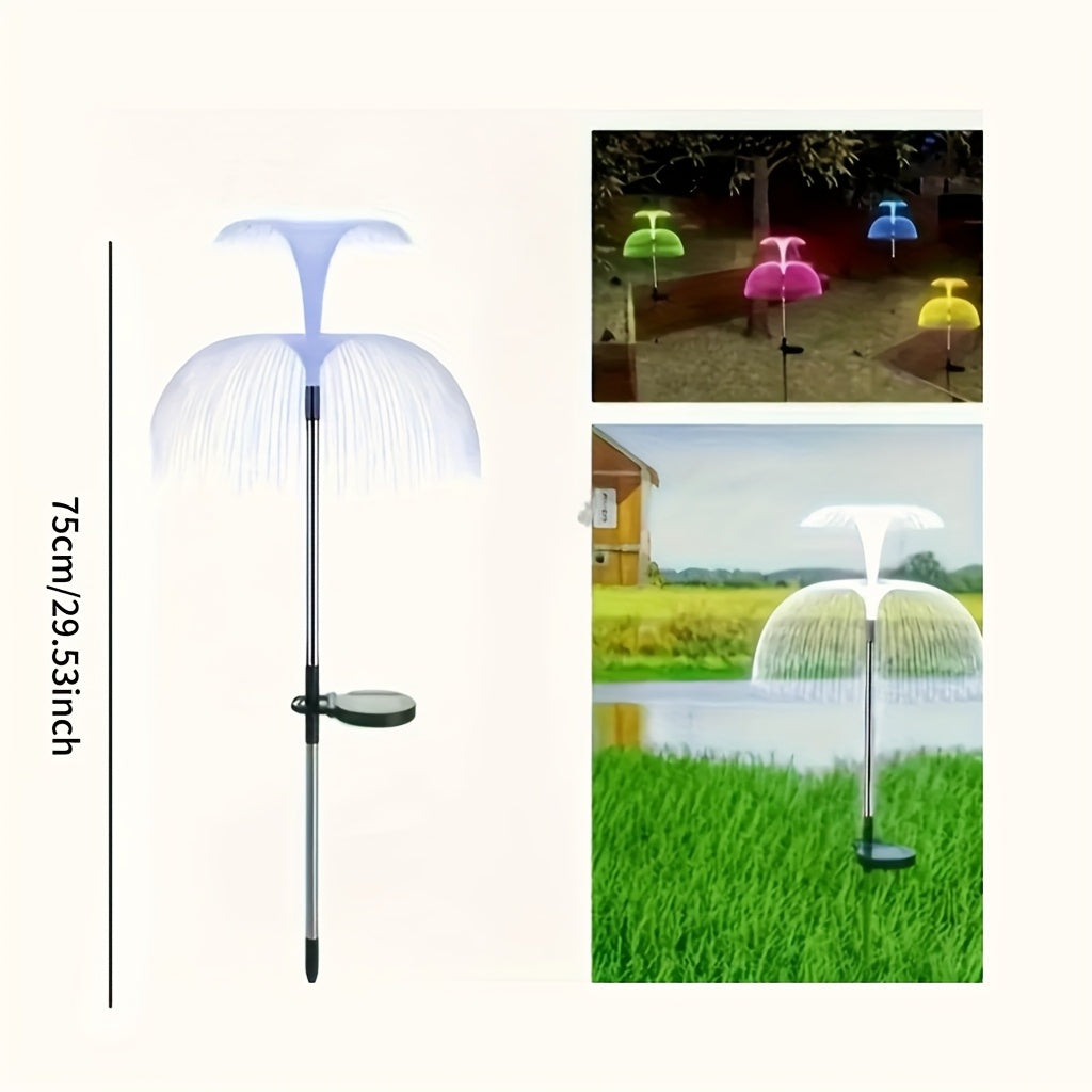 Luz de medusa alimentada por energía solar - Decoración de jardín al aire libre con LED que cambia de color, individual o de capas para patio, césped, camino, escenario y decoración de fiestas, luces al aire libre solares