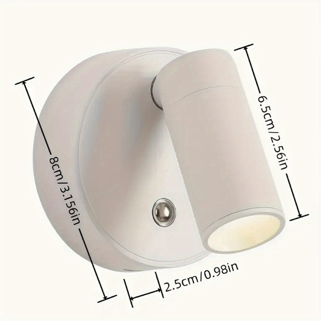 Spotlight LED de Carga Blanco//Dorado sin Perforación (USB a Tipo-C), Lámpara Minimalista/Lujo Ligero para Hotel o Sala - Un Juego