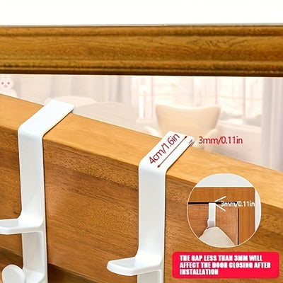 Colgador de ropa multifuncional de plástico para puerta - Organizador de almacenamiento resistente y ahorrador de espacio para dormitorio, bolsos y accesorios