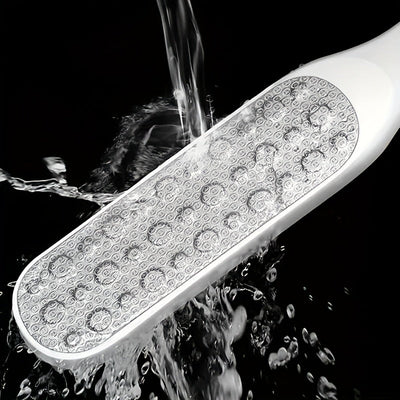Placa de exfoliación de pies de acero inoxidable de doble cara, esencial para eliminar callos y piel muerta, dejando tus pies suaves