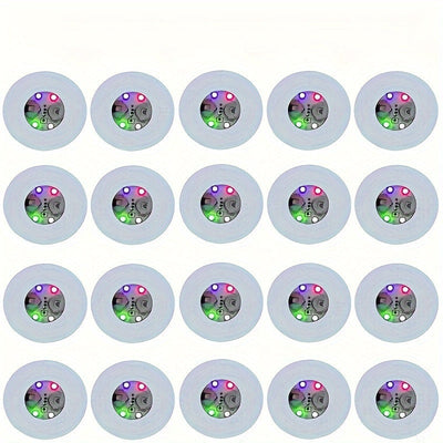 20 piezas de posavasos LED, luces adhesivas LED, luces para botellas de vino y licor, luces para copas, destelladores para botellas de champaña, fiestas y bares