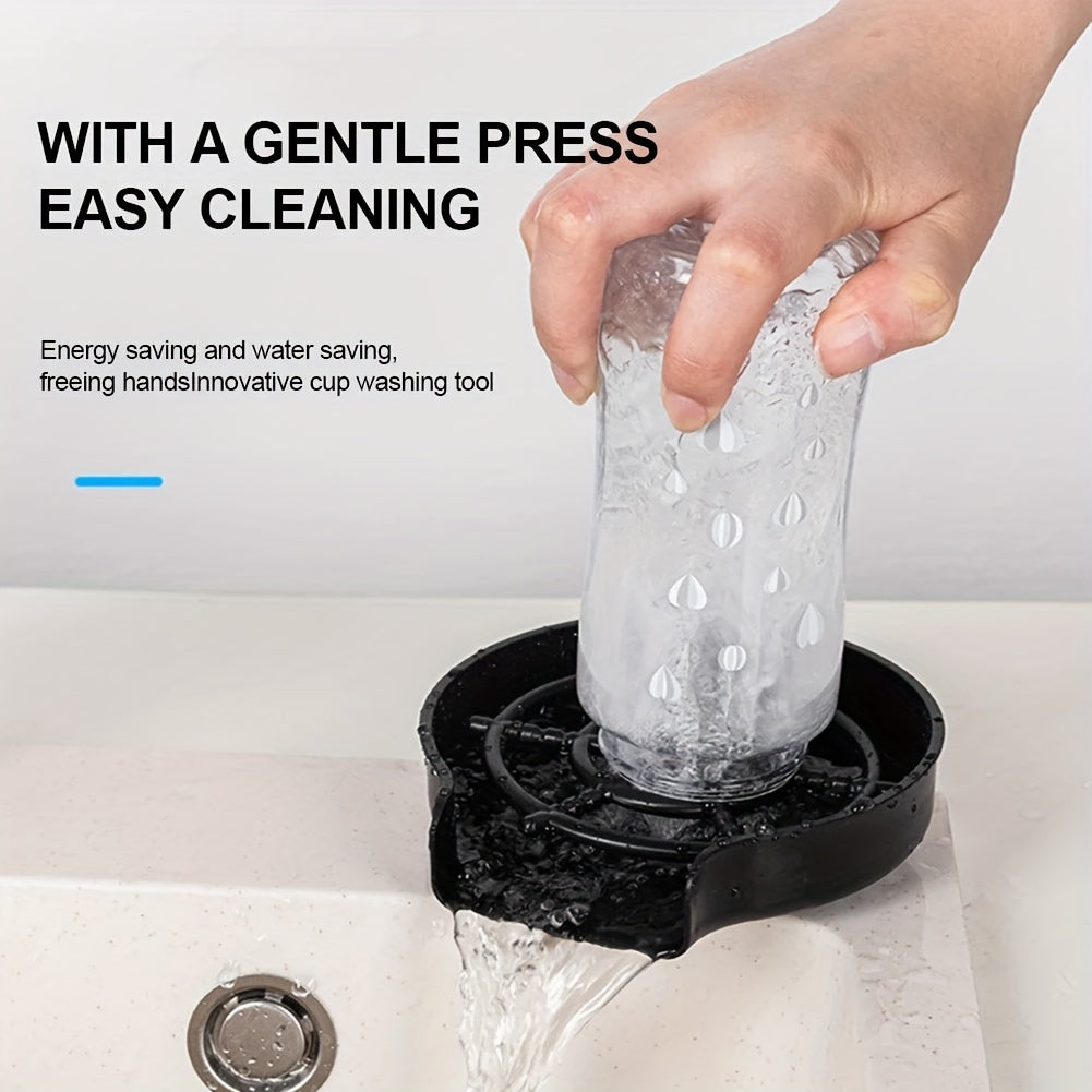 1pc Lavadora de Vidrio y Botellas de Fácil Limpieza con Diseño Innovador de Copa - Accesorio de Grifo de 50cm, Rociador de Alta Presión para Enjuague Rápido, Ahorro de Energía y Agua, Material ABS Duradero - Accesorio de Cocina Perfecto