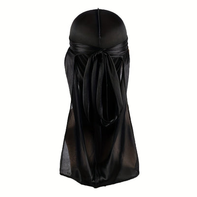 Gorro de ducha tipo bandana para hombres, durag sedoso con cola larga para ondas