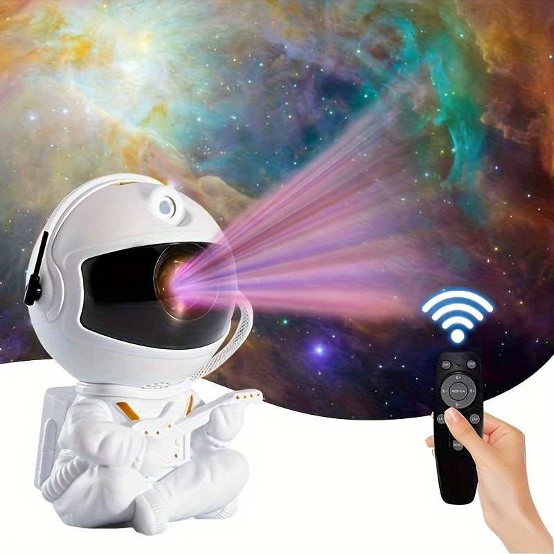 Proyector de Luz Nocturna [Brillo Sereno] Innosinpo Astronauta para Galaxia y Estrellas - 16 Colores Vibrantes, LED Alimentado por USB, Control Remoto, Ideal para Cumpleaños, Día de San Valentín, Regalos de Navidad - Blanco, Material de PC