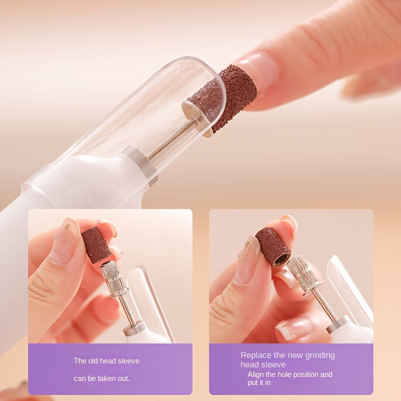 Drill eléctrico portátil para manicura, diseñado para quitar uñas, reparar y pulir en casa.