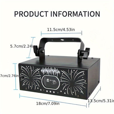 Luz de Animación de Haz RGB de 500mW con Control Remoto - Proyector Profesional para Fiestas de DJ y Escenario, Activado por Sonido, Ideal para Karaoke, Discotecas, Bodas, Halloween, Navidad y Decoraciones del Black Friday
