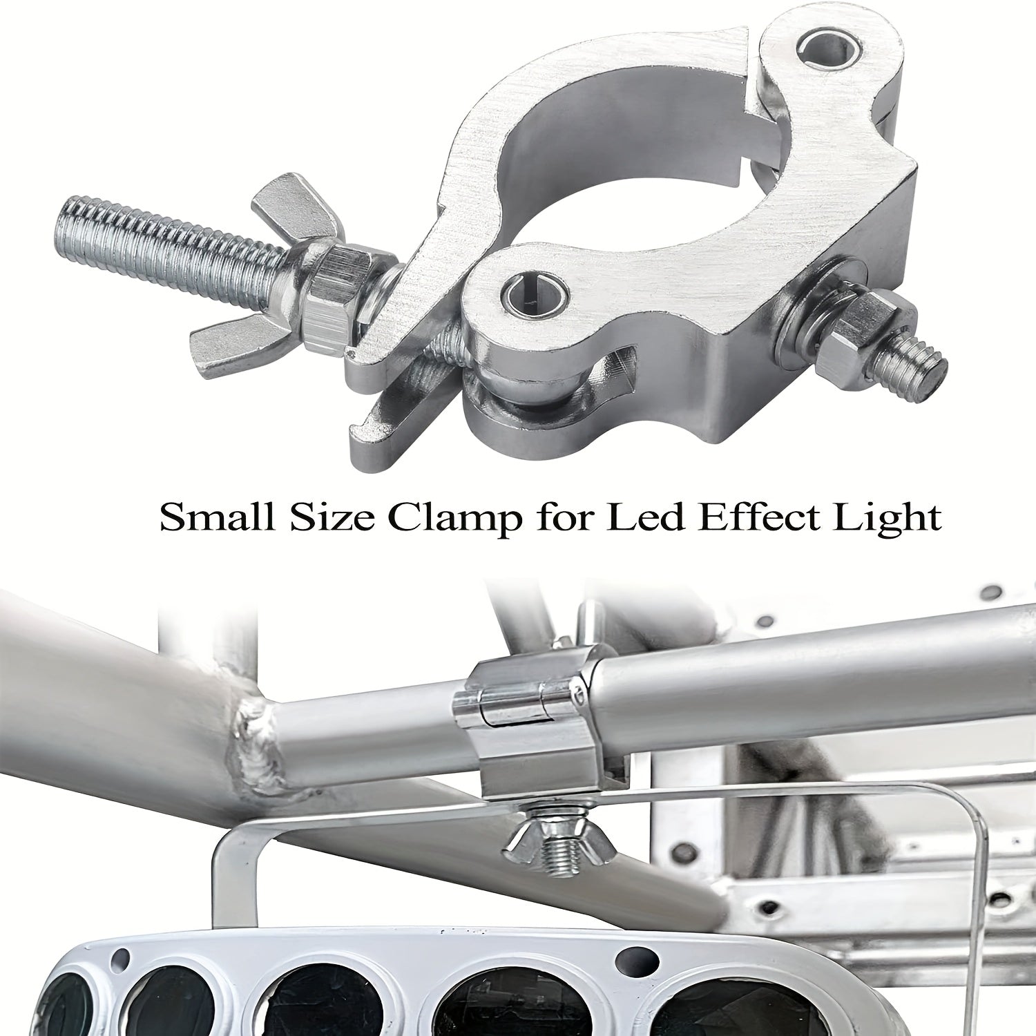 Gancho de sujeción para luces de escenario de aleación de aluminio, hebilla universal cruzada para andamios y accesorio conector para tubos redondos, compatible con focos LED PAR móviles de haz y spot