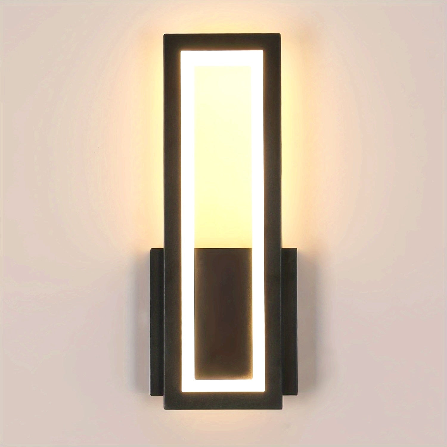 Luz de Pared LED Moderna - Blanco Cálido 3000K, Lámpara Interior de Acrílico Negro para Dormitorio, Sala de Estar, Pasillo y Escaleras
