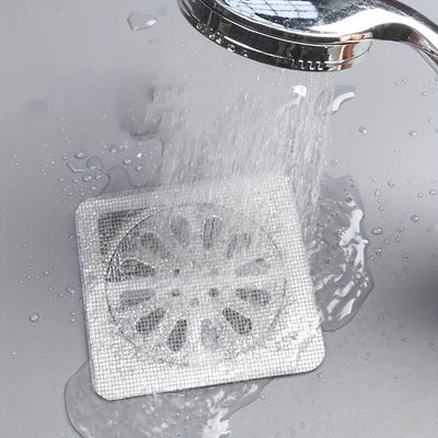 10 piezas de filtro para cabello de baño, rejilla para drenaje, adhesivo autoadhesivo para piso, antiobstrucción y antiinsectos para cocina
