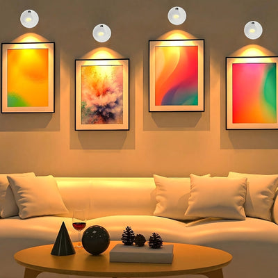 Spot de Arco LED Inalámbrico con Batería y Control Remoto | Iluminación Multicolor para Gabinetes, Joyerías y Exhibiciones Artísticas | Montaje Semienterrado | Material Plástico | Ideal para Decoración del Hogar e Iluminación de Armarios | Enfoque Precis