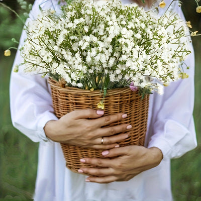 1200 flores, 40 ramilletes de flores artificiales de Baby's Breath - Simulación de tacto real, decoración de bodas con flores artificiales para exteriores, adecuadas para bodas, compromisos, decoración del hogar y la oficina, arreglos de centros de mesa