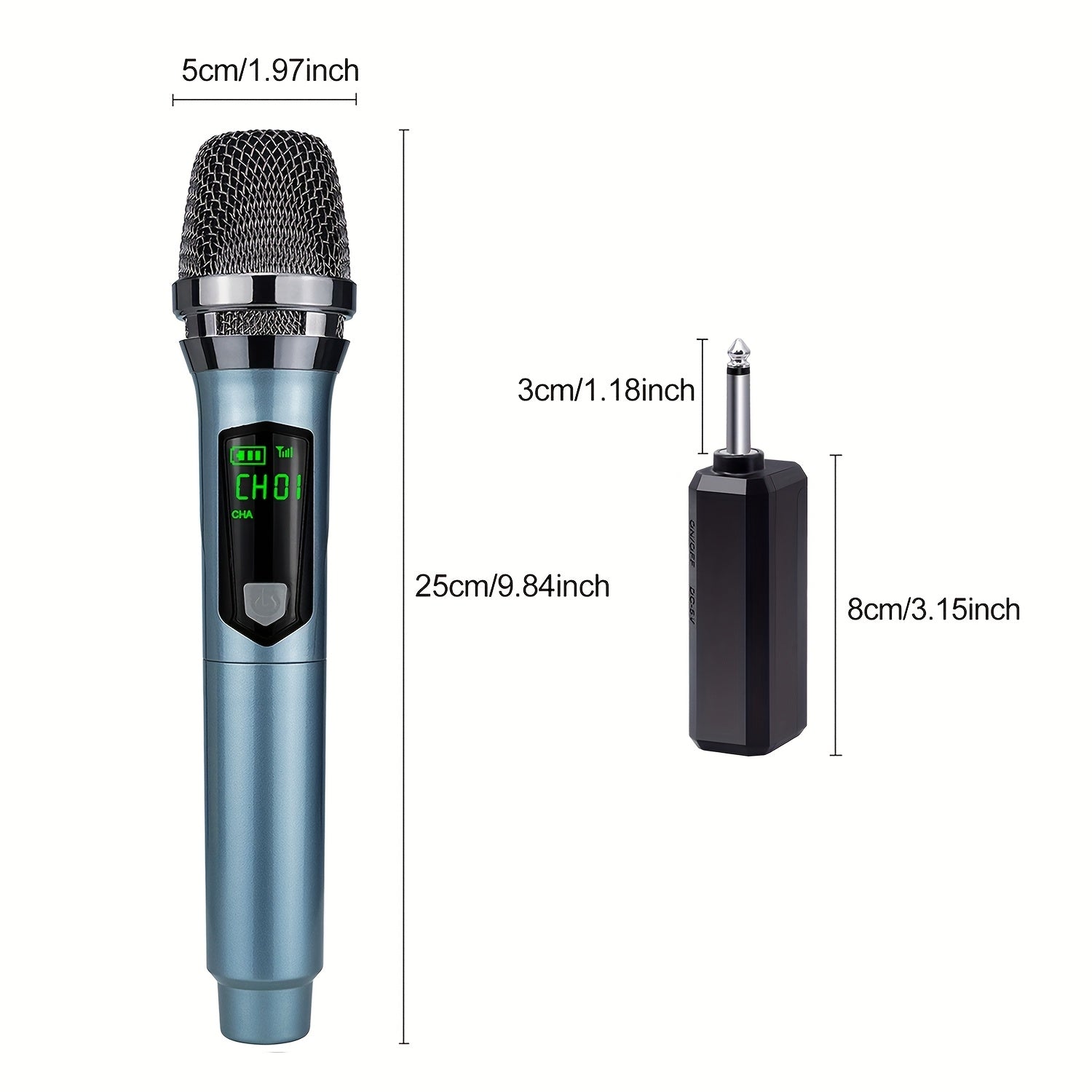 Microfono sin varillas de Mano para Fiesta, Karaoke, Iglesia y Actuaciones en Escenario, Adaptador de 3.5mm Incluido