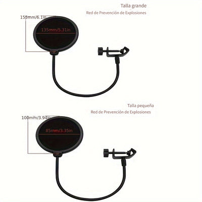 [Viento Doble Capa para Micrófono] Protector de Viento para Micrófono de Doble Capa - Conector XLR para Karaoke, Streaming y Grabación de Podcasts