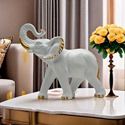 Escultura de Elefante de Resina Encantadora - Perfecta para el Hogar, Sala de Estar, Bar, Café y Decoración de Escritorio | Adorno Interior con Temática de Dibujos Animados Vibrante, Regalos de Elefante, Elefante Salvaje, Exhibición de Escritorio