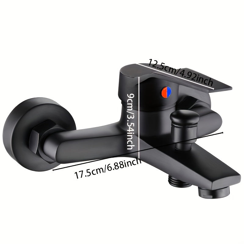 Juego de Grifo de Ducha Negro Elegante TWINBELL con Cabezal de Ducha de Lluvia - Control Dual de Agua Caliente y Fría, Diseño Grueso a Prueba de Explosiones, Instalación Fácil, No Requiere Energía