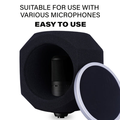 Protección Antiviento de Micrófono de Calidad de Estudio Pure Vocals con Filtro Pop - Bola de Aislamiento Acústico para Reducción de Ruido, Diseño de Espuma Absorbente de Sonido