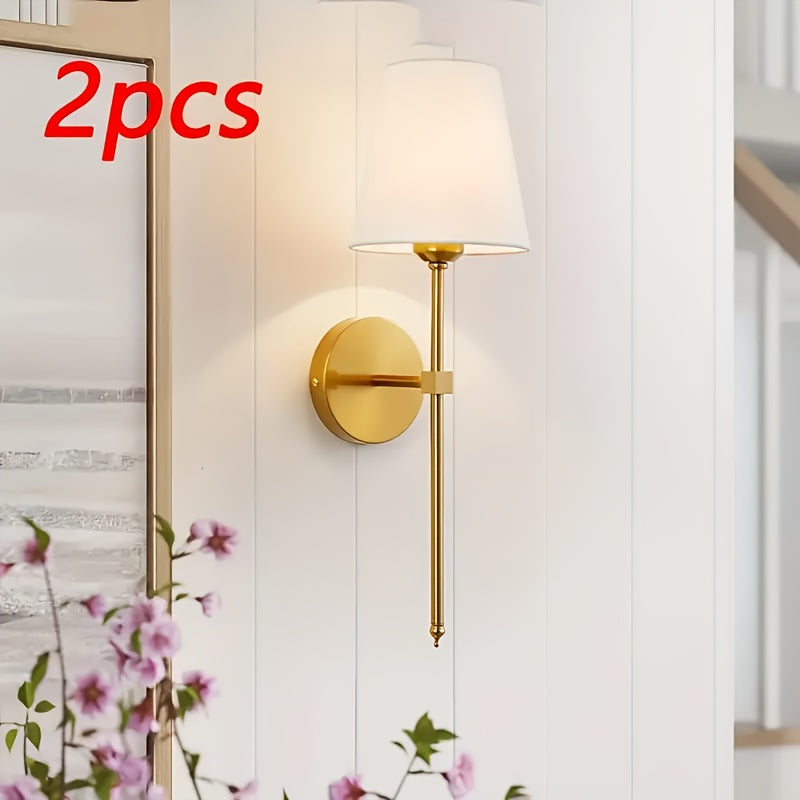 2 Piezas de Apliques Industriales Retro con Pantalla Blanca para Baño y Tocador, Iluminación de Pared para Dormitorio, Sala de Estar o Pasillo, Apliques Vintage Ideales para Restaurante, Café, Hotel, Centro Comercial (Bombilla No Incluida)