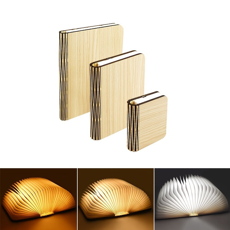 Lámpara de escritorio LED plegable de madera, recargable por USB con batería de níquel, acabado de metal pulido, control de interruptor, compatible con el Asistente de Google para dormitorio, oficina, decoración de estantería Regalo