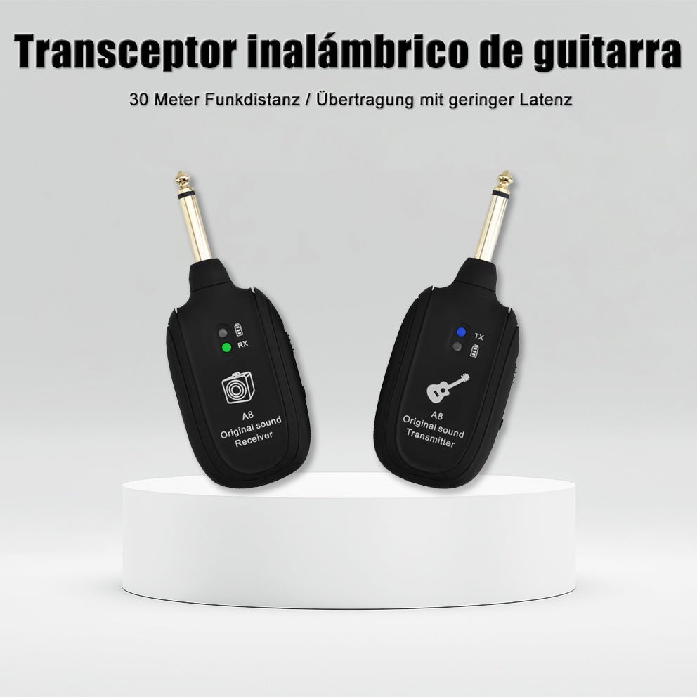 Sistema inalámbrico para guitarra/bajo: transmisor y receptor para guitarra eléctrica, pastillas acústicas e instrumentos de viento, y pastillas para bajo eléctrico | Transmisión de audio Hi-Fi para múltiples dispositivos