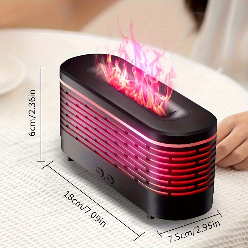 Humidificador y Difusor de Aromas con Llama Colorida Alimentado por USB Beoer - 1 pieza, Luces Parpadeantes Realistas, Alta Salida de Niebla, Cambio Automático de Colores, Diseño Compacto para Hogar, Oficina o Dormitorio