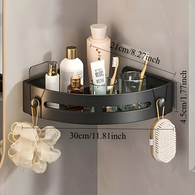 3 estantes de esquina para ducha de plástico negro, organizador de baño montado en la pared sin taladro para champú, jabón y más - diseño de 3 niveles ahorrador de espacio, ideal para cocina y baño, repisas para ducha