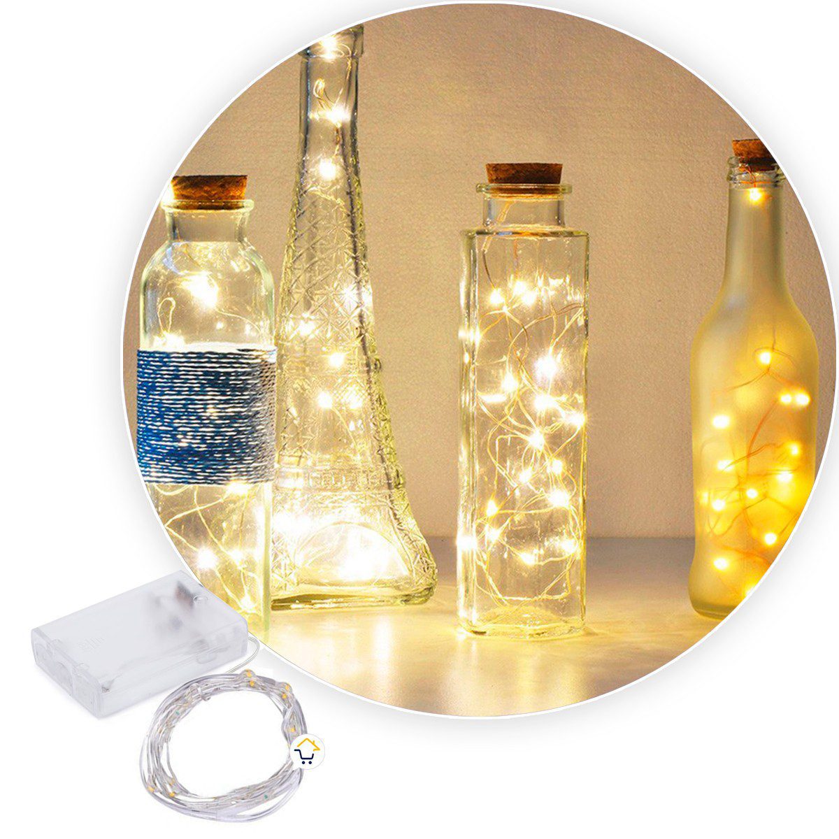 Luces Micro Led Decoración Luz Navidad Función Con Pila AE036