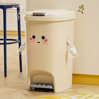 Bote de basura grande con diseño de hoja de corazón, doble apertura y material duradero - Cubo plástico para cocina, baño o dormitorio, decoración divertida y fácil acceso