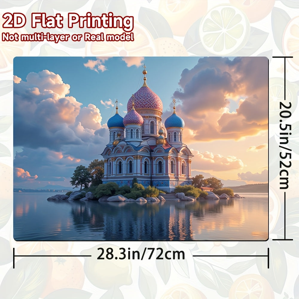 2D Plano, 1 Pieza, Diseño de Castillo Fantasía de Puesta de Sol de Otoño, Protector de Cubierta de Horno - Protector de Encima de Horno de Poliéster de Impresión 2D Plana para Electrodomésticos de Cocina, Lavadora, Secadora, Panel de Horno, Protector de