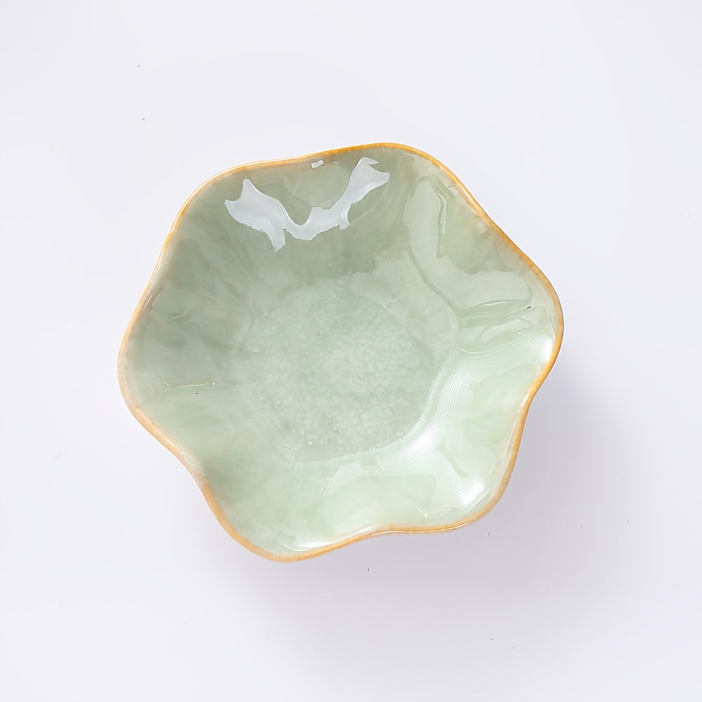 1pc Plato de Cerámica para Joyería con Diseño Floral - Organizador Decorativo Multiusos para Joyas, Cosméticos, Llaves - Verde Pastel, Rosa, Blanco y Manchado - Accesorio de Baño, Cocina, Dormitorio, Decoración del Hogar, Almacenamiento Elegante, Bandeja