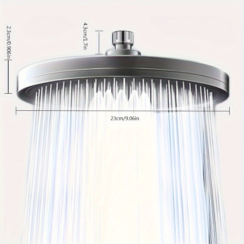 1pc Cabezal De Ducha De Alta Presión, Cabezal De Ducha Superior, Cabezal De Ducha Grande Multifunción De 6 Velocidades, Ducha De Cabeza Única Presurizada, Cabezal De Loto De Ducha De Bañera Doméstica, Accesorios De Baño