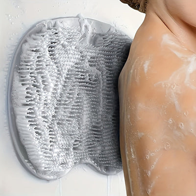 1 pieza, alfombrilla de ducha para espalda y pies, sin electricidad, gris, sin fragancia, exfoliante y masajeador completo para el cuerpo, mejora la circulación sanguínea, adecuada para la cara, la espalda y los pies, diseño duradero de silicona.