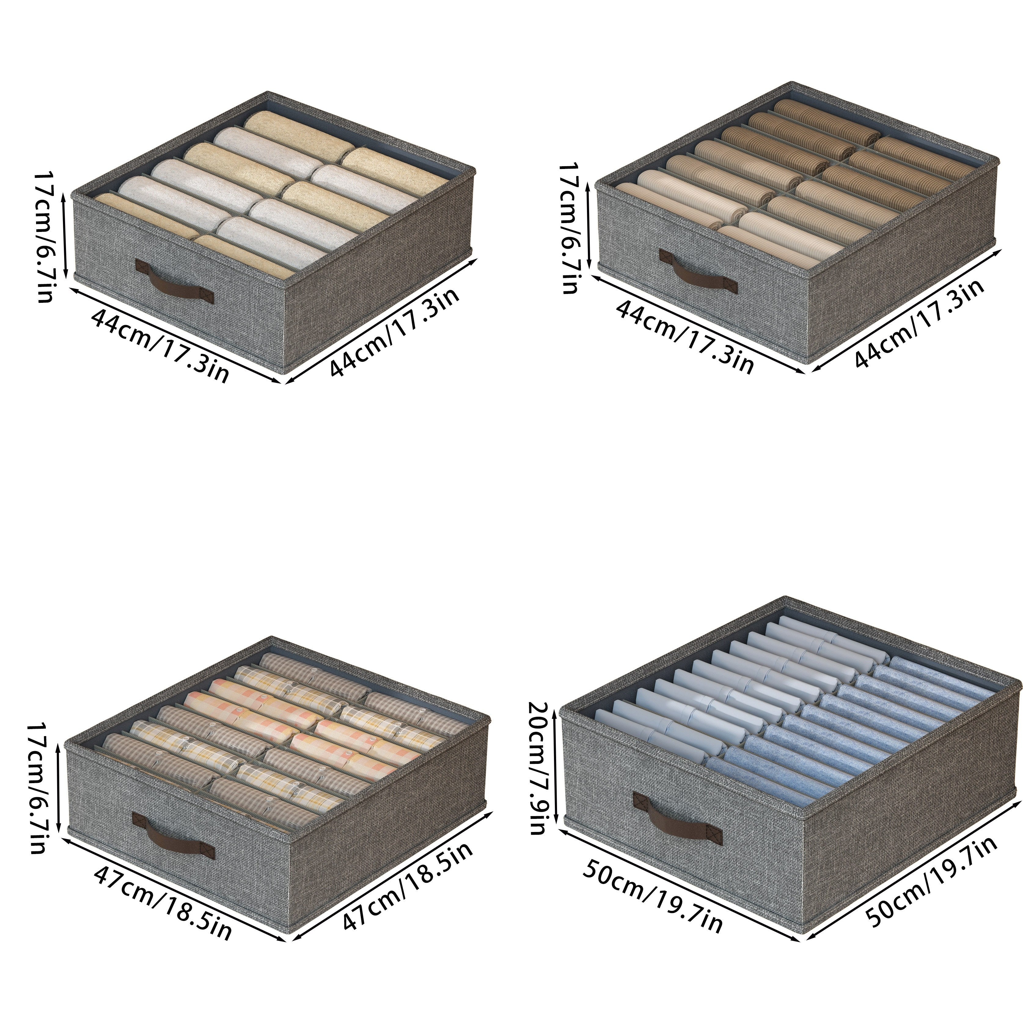 Caja de almacenamiento estilo cajón de tela minimalista, 1 unidad, color beige y gris claro, plegable, sin estampado, lavado a mano o limpieza en seco profesional
