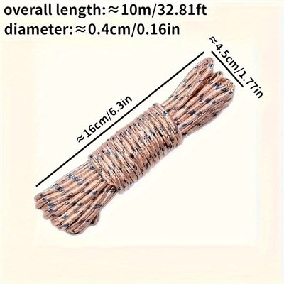 Cuerda para ropa resistente de nailon - 5.0 metros/10.0 metros multiusos, a prueba de viento y antideslizante para secado en balcón exterior, color aleatorio, cuerdas para tender